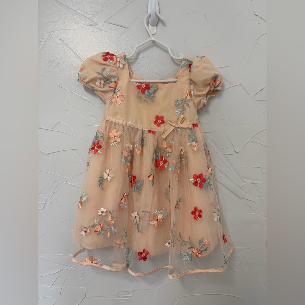 Christian Siriano Peach Floral Kids Dress